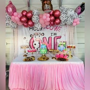 Cow Birthday backdrop